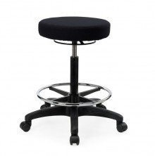 Alpha Tech Stool. 400 Dia Round. Gas Lift, Footring. Fabric Any Colour